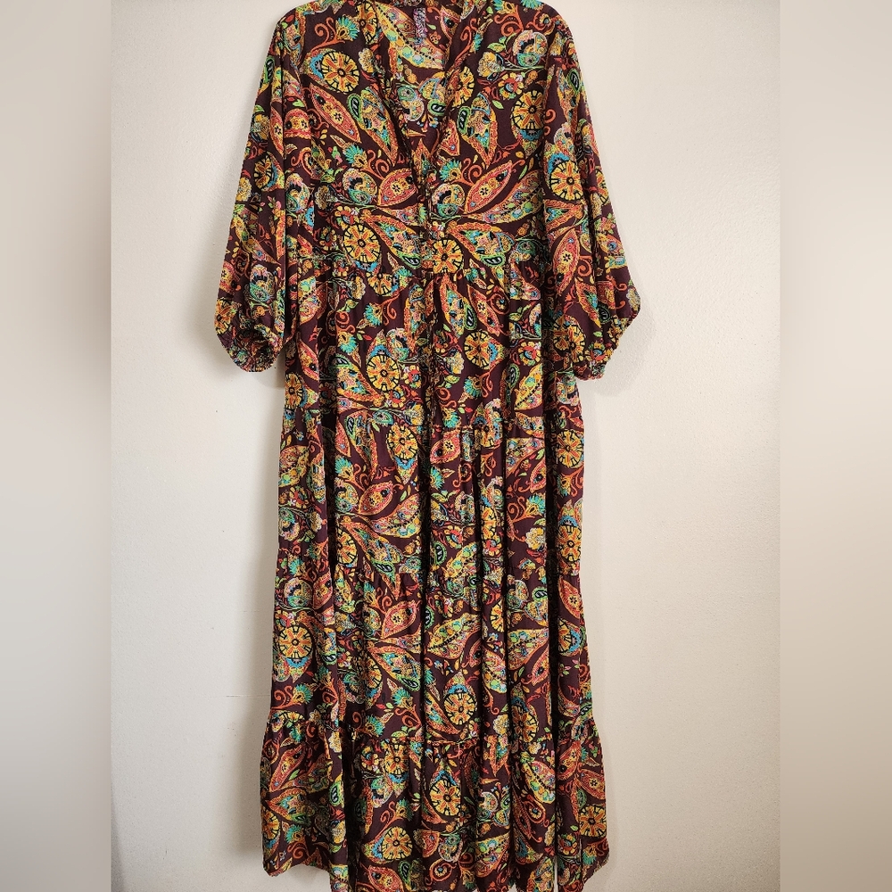 Me 2 Magic Anthropologie Colorful Paisley Print Dress Size 1x